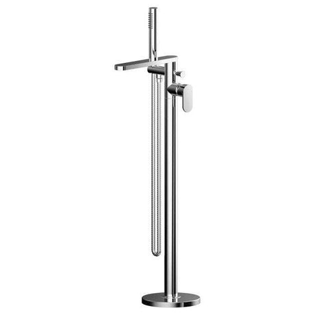 Nuie Binsey Modern Freestanding Bath Shower Mixer Tap with Shower Kit - Chrome - BIN321