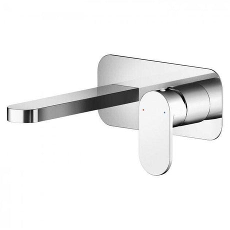 Nuie Binsey Wall Mounted 2-Hole Basin Mixer Tap with Plate - Chrome - BIN328