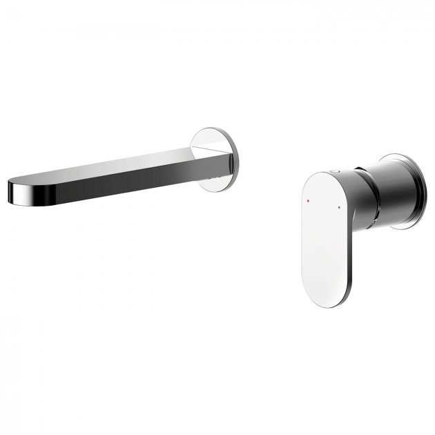 Nuie Binsey Wall Mounted 2-Hole  Basin Mixer Tap without Plate - Chrome - BIN381