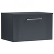 Nuie Deco 600mm Wide Wall Hung 1-Drawer Vanity Unit with Worktop - Satin Anthracite - DPF1494W