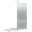 Nuie Fluted Wet Room Screen 1850mm High x 800mm Wide with Support Bar 8mm Glass - Polished Chrome - WRFL18580