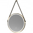 Nuie Salana 600mm Diameter Round LED Bathroom Mirror with Touch Sensor - Brushed Brass - LQ712