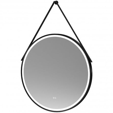 Nuie Salana 800mm Diameter Round LED Bathroom Mirror with Touch Sensor - Black - LQ721
