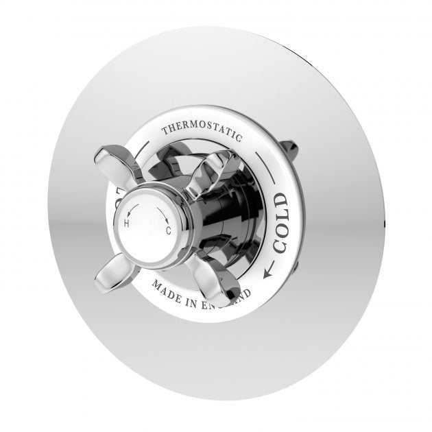 Nuie Selby Temperature Control thermostatic shower valve in chrome with easy temperature adjustment and durable design