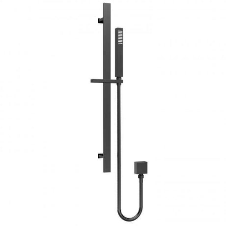 Nuie Windon Slider Rail Square Shower Kit with Outlet Elbow - Matt Black - A4167