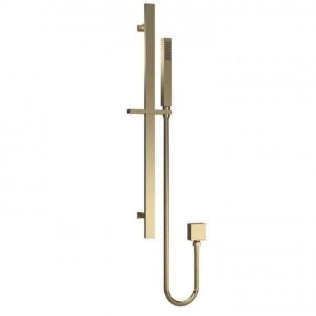 Nuie Windon Slider Rail Square Shower Kit with Outlet Elbow - Brushed Brass - A8167