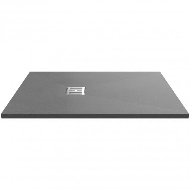 Nuie Slimline Slate 1200mm x 800mm Rectangular Shower Tray - Grey - NLT71023