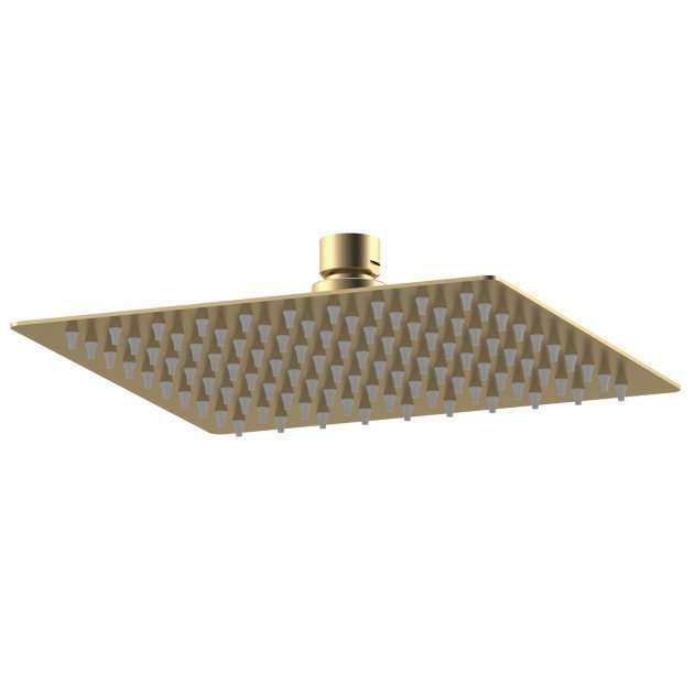 Nuie Square Modern Fixed Shower Head 200mm x 200mm - Brushed Brass - A8088
