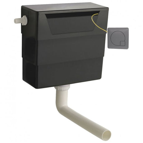 Nuie Front and Top Access Concealed Toilet Dual Flush Cistern with Flush Plate - Brushed Gun Metal - XTY6M04