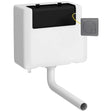 Nuie Universal Access Concealed Toilet Cistern with Square Brushed Gun Metal Flush Plate - White - XTY8M04B