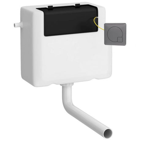 Nuie Universal Access Dual Flush Concealed WC Cistern with Brushed Gun Metal Flush Plate - White - XTY8M04