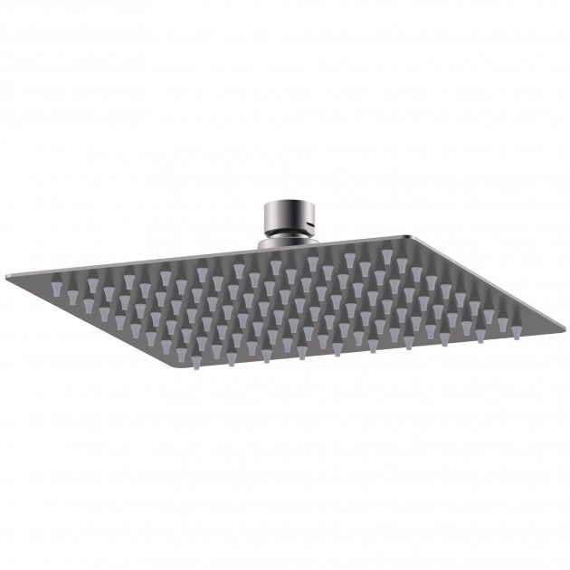 Nuie Windon Square Fixed Shower Head 200mm x 200mm - Brushed Gun Metal - A7088