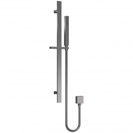 Nuie Windon Square Slider Rail Shower Kit with Outlet Elbow - Brushed Gun Metal - A7167