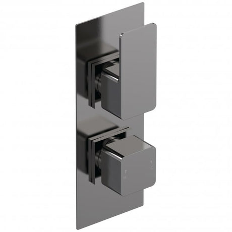 Nuie Windon Thermostatic Concealed Shower Valve Dual Handle - Brushed Gun Metal - WIN7TW01