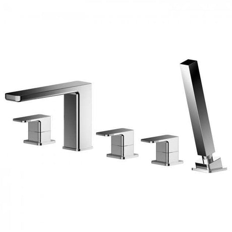 Nuie Windon Pillar Mounted 5-Hole Bath Shower Mixer Tap - Chrome - WIN314