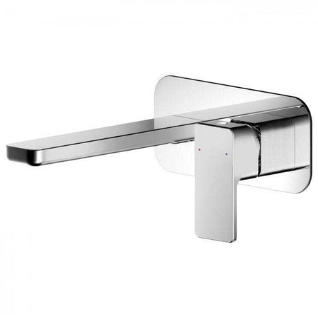 Nuie Windon 2-Hole Wall Mounted Basin Mixer Tap with Plate - Chrome - WIN328