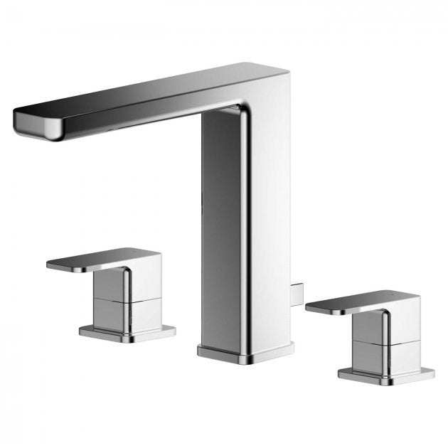 Nuie Windon 3-Hole Basin Mixer Tap with Pop-Up Waste - Chrome - WIN337