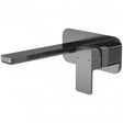 Nuie Windon 2-Hole Wall Mounted Basin Mixer Tap with Plate - Brushed Gun Metal - WIN728