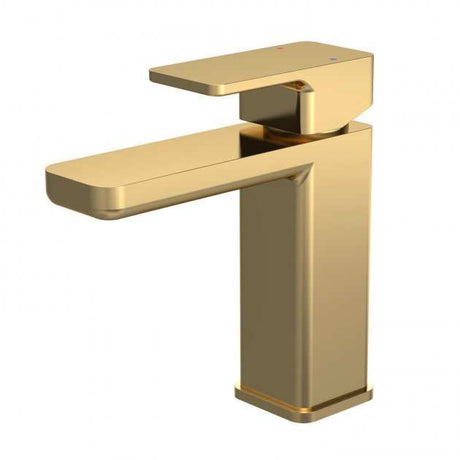 Nuie Windon Push Button Waste Mono Basin Mixer Tap - Brushed Brass - WIN805