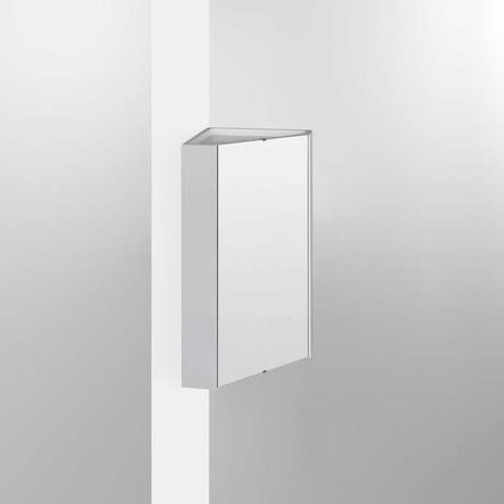 Nuie Mayford Corner Mirrored Bathroom Cabinet 459mm Wide - White - NVC