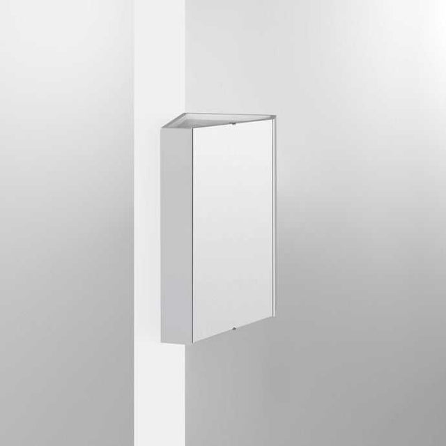 Nuie Mayford Corner Mirrored Bathroom Cabinet 459mm Wide - White - NVC