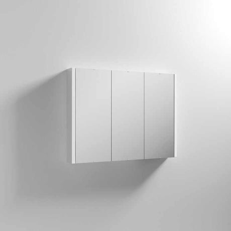 Nuie Eden 3-Door Height x 900mm Width Mirrored Cabinet 650mm - White -