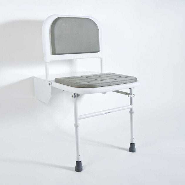 Nymas NymaSTYLE Doc M Padded Shower Seat with White Frame - Grey - SB-