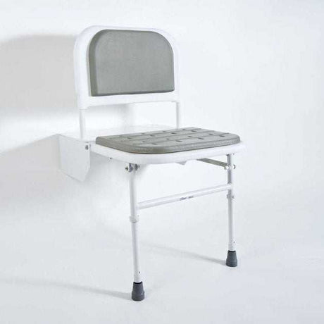 Nymas NymaSTYLE Doc M Padded Shower Seat with White Frame - Grey - SB-085/GY