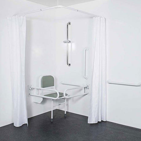 Nymas NymaCARE Doc M Shower Grab Rail Pack with Concealed Fixings - White Grab Rails - 230402/WH