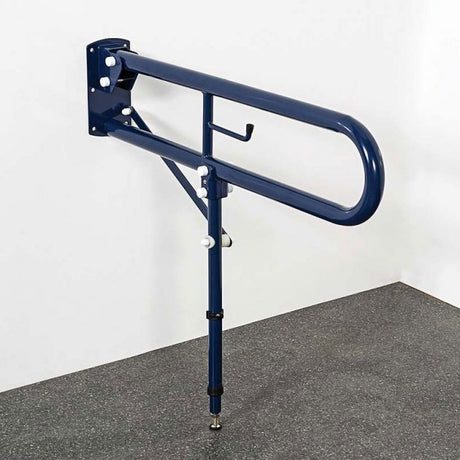Nymas NymaPRO Trombone Hinged Support Steel Grab Rail with Leg 800mm Length - Dark Blue - DDGR-BP/DB