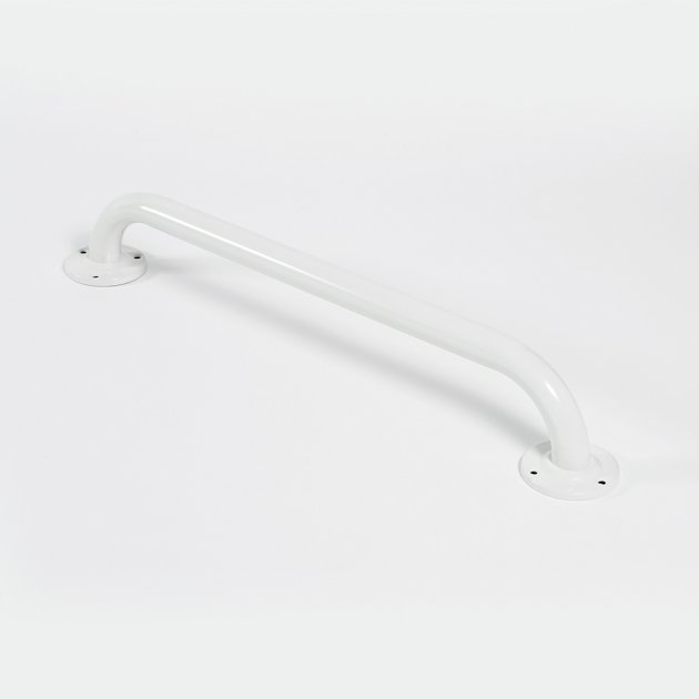 Nymas NymaPRO Round Flange Robust Steel Grab Rail 35mm Diameter 455mm Length - White - GR-18/35/WH