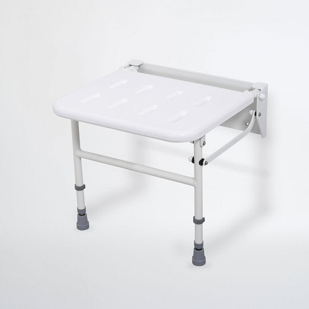 Nymas NymaPRO Wall Mounted Shower Seat with Legs - White - 130202/WH