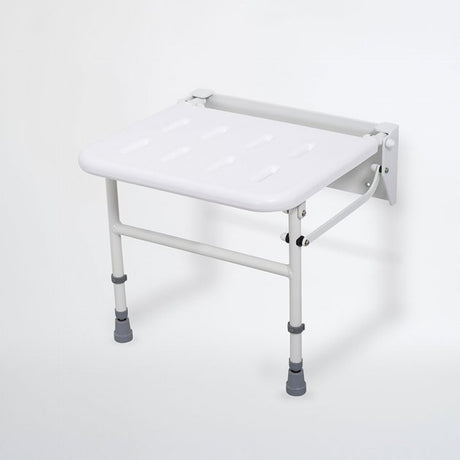 Nymas NymaPRO Wall Mounted Shower Seat with Legs - White - 130202/WH