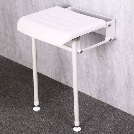 Nymas NymaPRO Compact Padded Hinged Shower Seat with Legs - White - B-214PCW