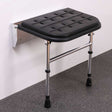 Nymas NymaSTYLE Premium Wall Mounted Padded Shower Seat with Legs - Black - 335002/BL
