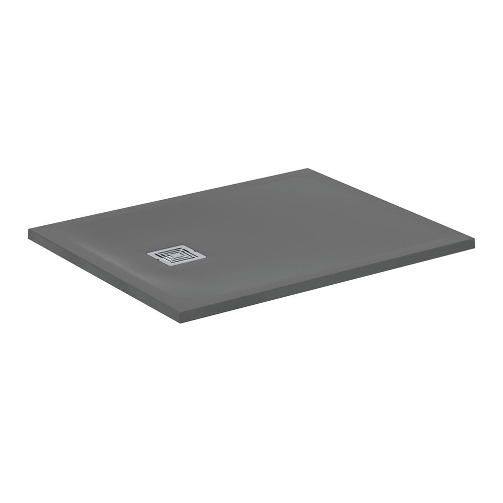 Ideal Standard Ultra Flat S + 1000 x 800mm Shower Tray - Concrete Grey - T5596FS - TAP 'N' SHOWER