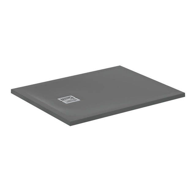 Ideal Standard Ultra Flat S + 1000 x 800mm Shower Tray - Concrete Grey - T5596FS - TAP 'N' SHOWER