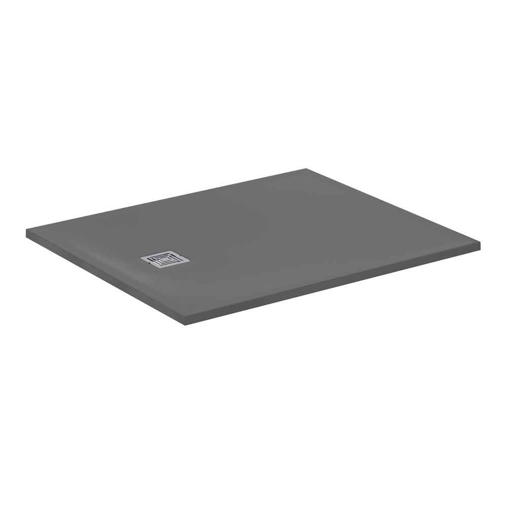 Ideal Standard Ultra Flat S + 1200 x 100mm Shower Tray - Concrete Grey - T5605FS - TAP 'N' SHOWER