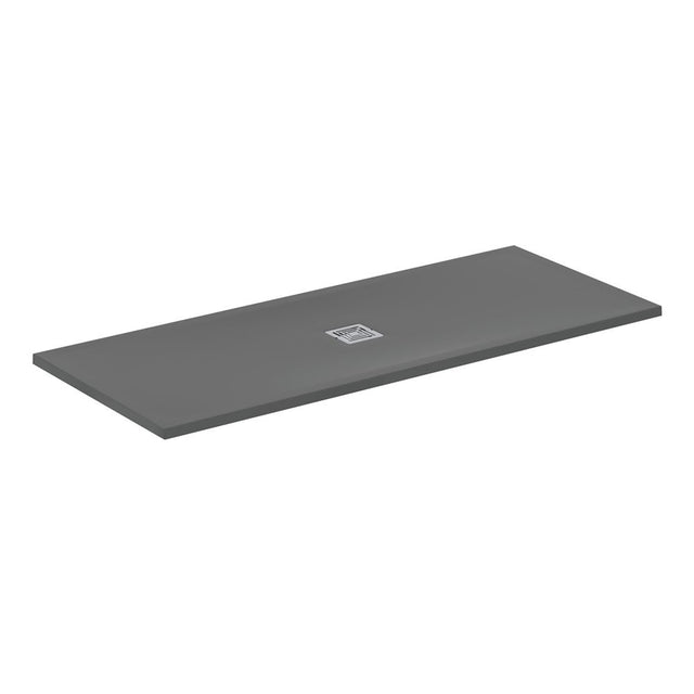 Ideal Standard Ultra Flat S + 1700 x 700mm Shower Tray - Concrete Grey - T5614FS - TAP 'N' SHOWER