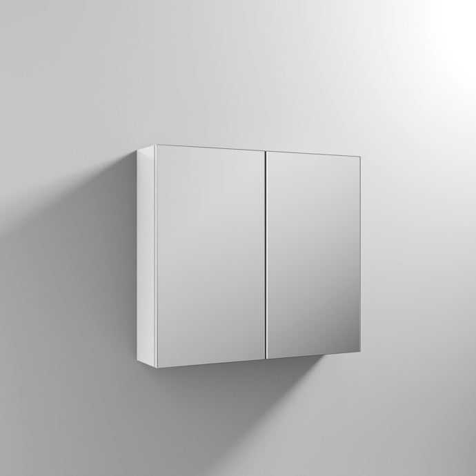 Nuie Athena 800mm Wide Mirrored Cabinet - Gloss White - OFF119