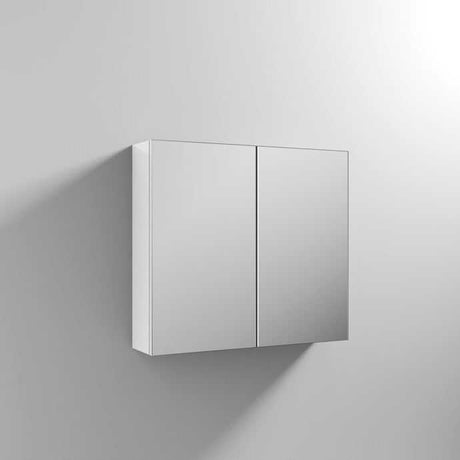 Nuie Athena 800mm Wide Mirrored Cabinet - Gloss White - OFF119