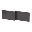 Nuie Athena Gloss Grey contemporary square shower bath front panel with moisture-resistant MDF and sleek gloss grey finish
