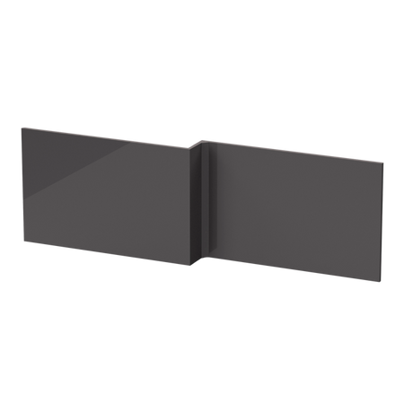 Nuie Athena Gloss Grey contemporary square shower bath front panel with moisture-resistant MDF and sleek gloss grey finish