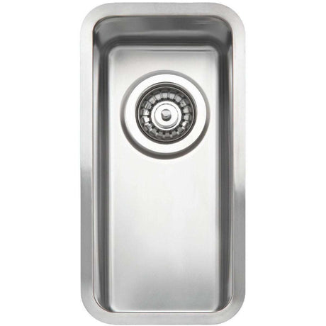 Reginox Elite Integrated Ohio 18x40 stainless steel kitchen sink with rounded corners and basket strainer waste