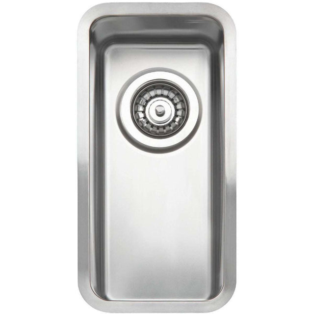 Reginox Elite Integrated Ohio 18x40 stainless steel kitchen sink with rounded corners and basket strainer waste