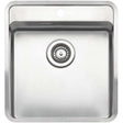 Reginox Elite Integrated Ohio Tapwing 40x40 stainless steel kitchen sink with single bowl and tap deck in Matt Inox finish