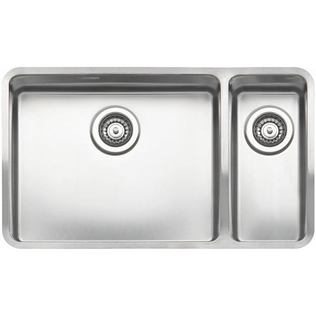 Reginox Ohio Elite Sink Main Bowl Left Integrated Kitchen 50 x 40 + 18 x 40 - Stainless Steel - OHIO 50X40+18X40 L