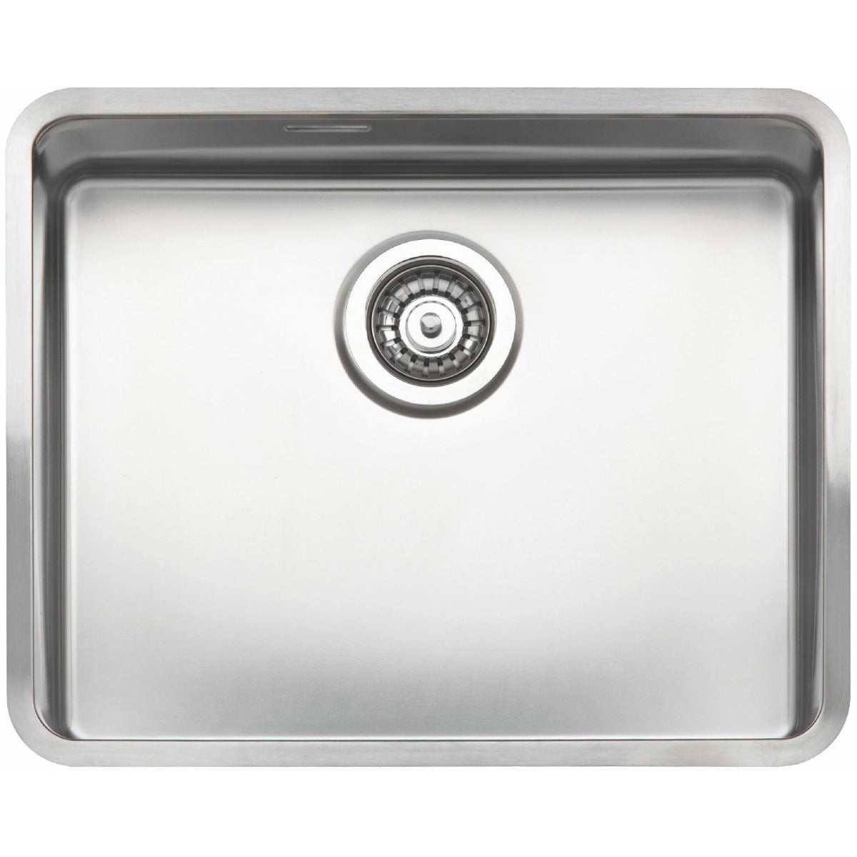 Reginox Elite Integrated stainless steel kitchen sink with smooth surface and large basket waste.
