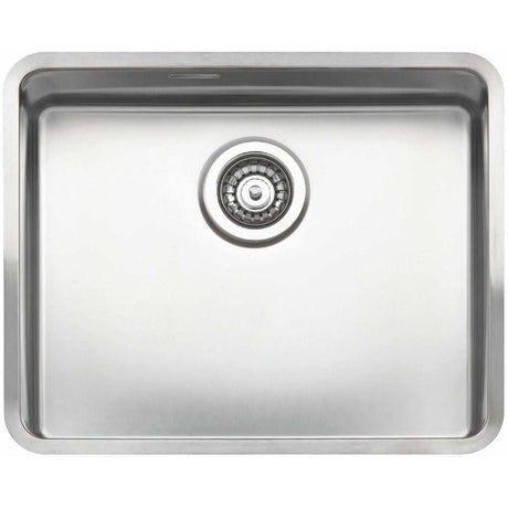 Reginox Elite Integrated stainless steel kitchen sink with smooth surface and large basket waste.