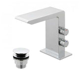 Vado Omika Mono Basin Mixer tap in chrome with universal waste for modern bathroom sinks